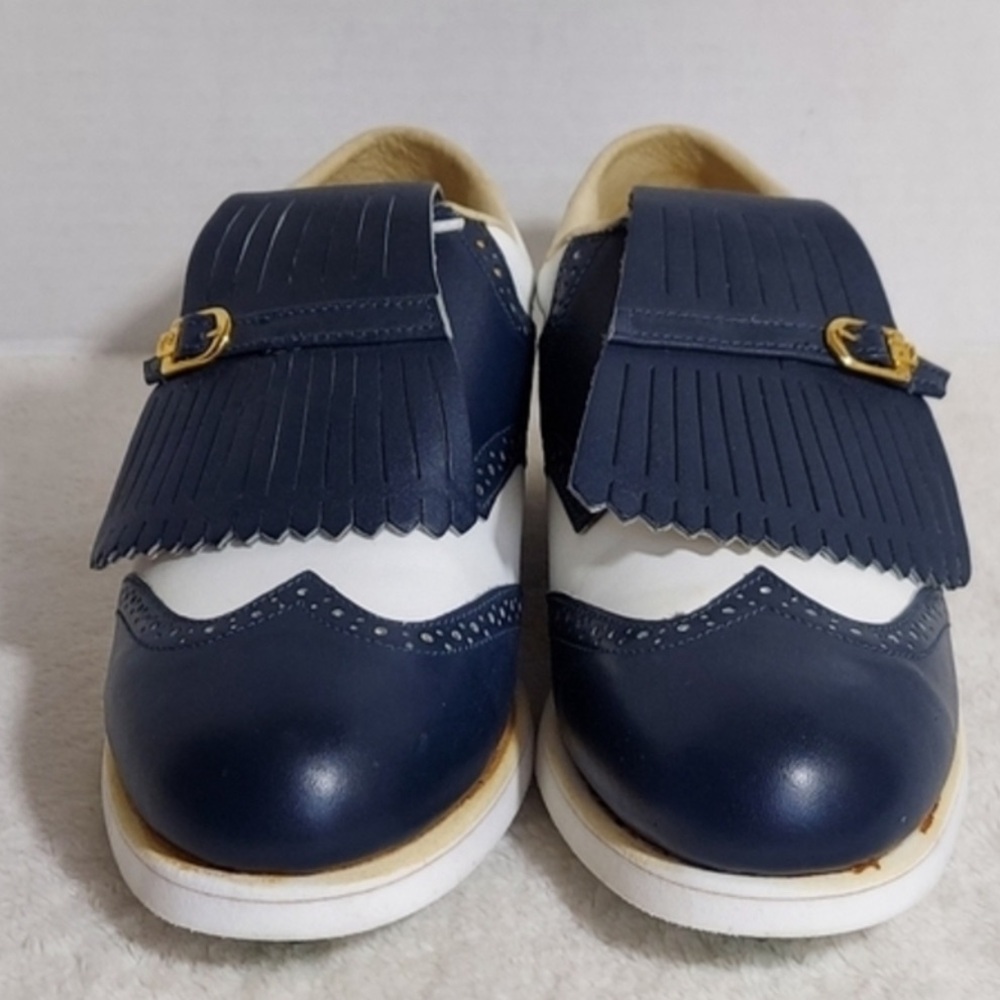 Soft Joy's Kiltie Golf Shoes. Cleat’s removed